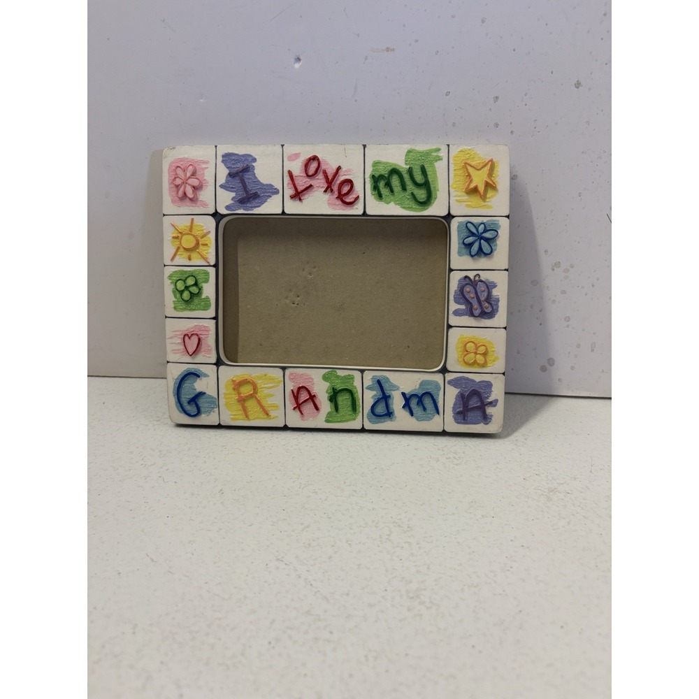 Vintage 90's  Russ Picture Frame Skribbles "I Love My Grandma" 3.5x5